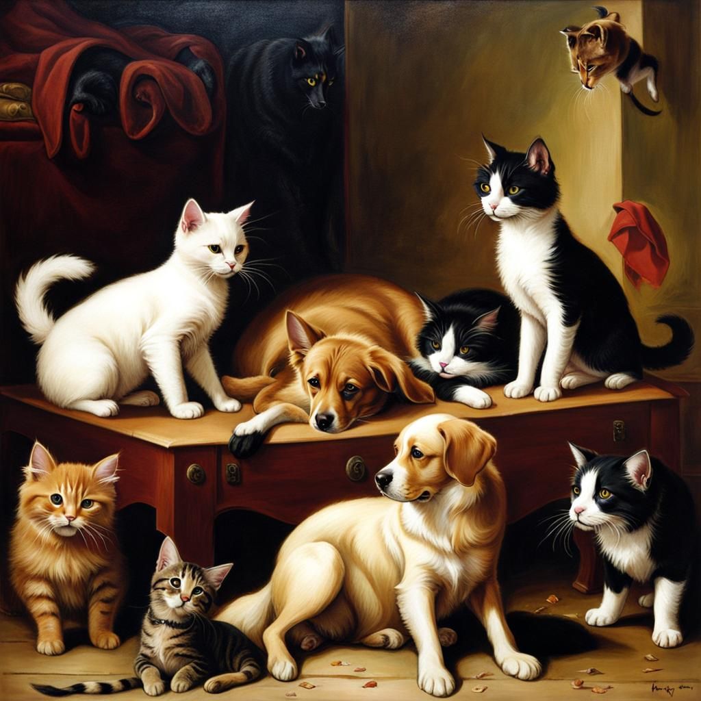 Epic Showdown: Cats Versus Dogs Gang Warfare