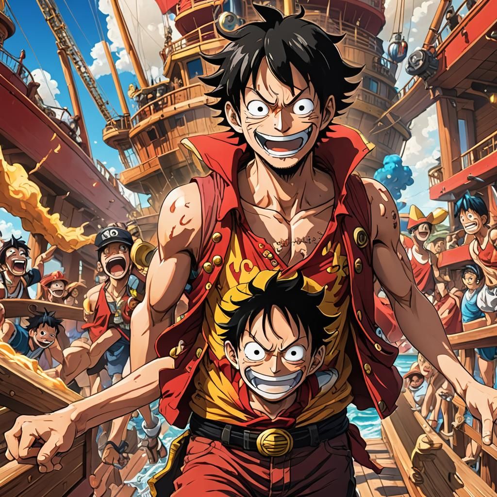 Luffy on the Thousand Sunny: Vibrant Anime Close-Up