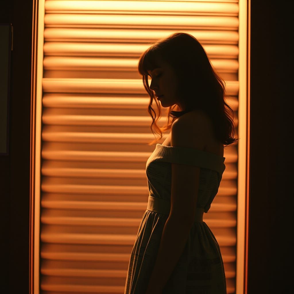 Cinematic 35mm Film Still with Newspaper Dress