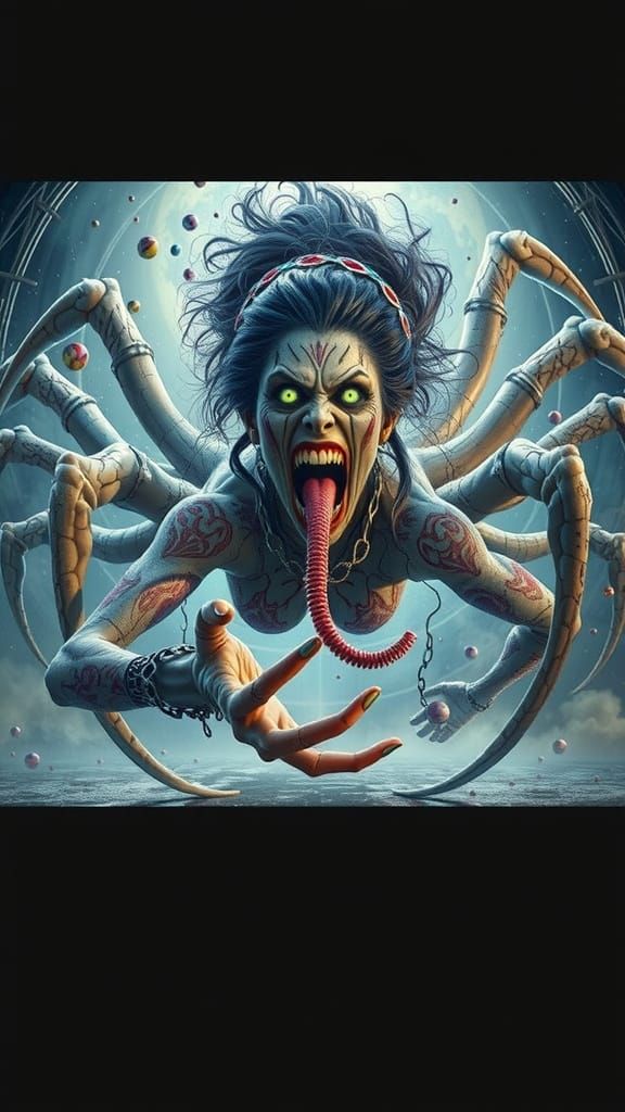 Vibrant, Dreamlike Landscape in Psychedelic Art Style