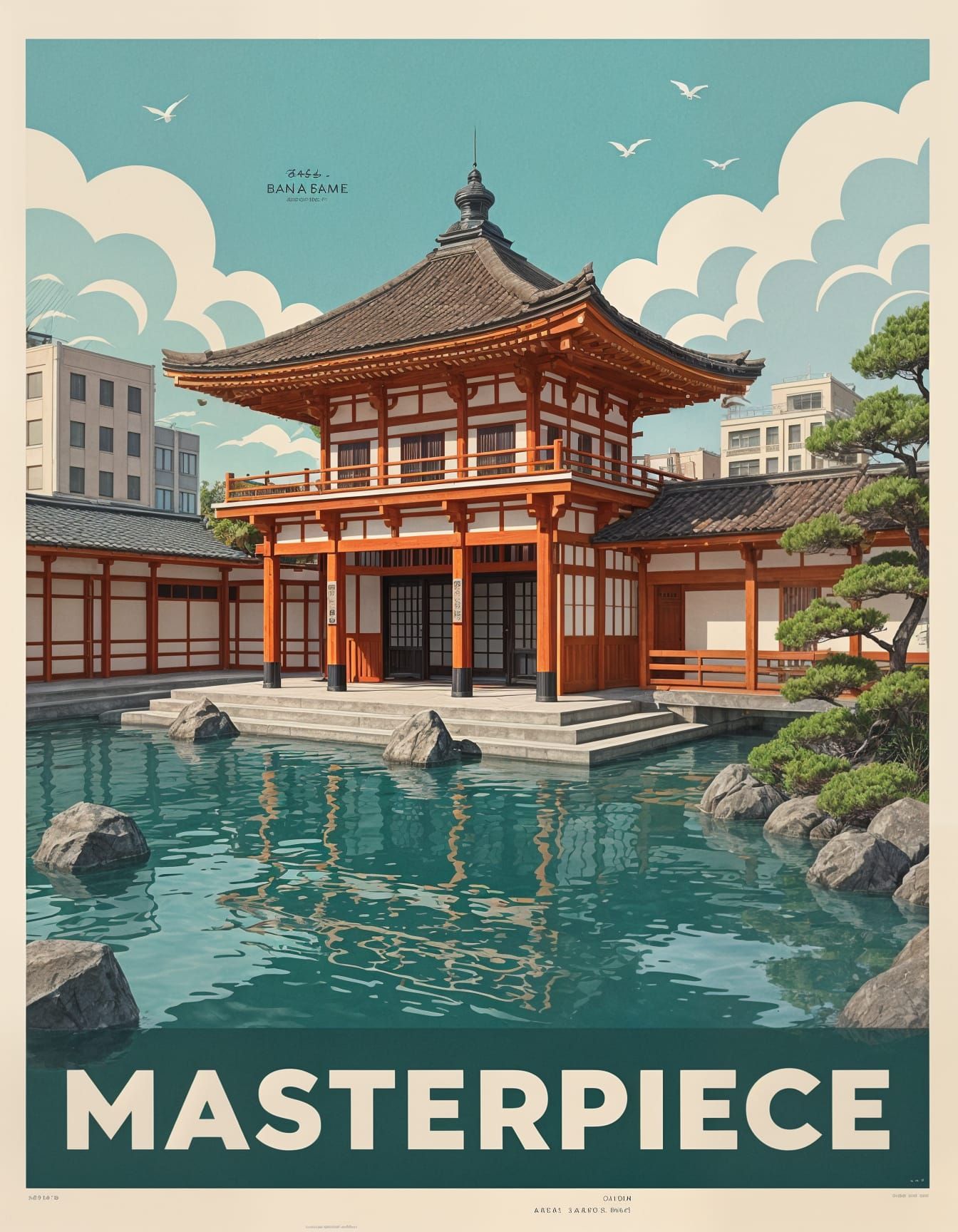 Japanese Bath House in San Francisco Poster