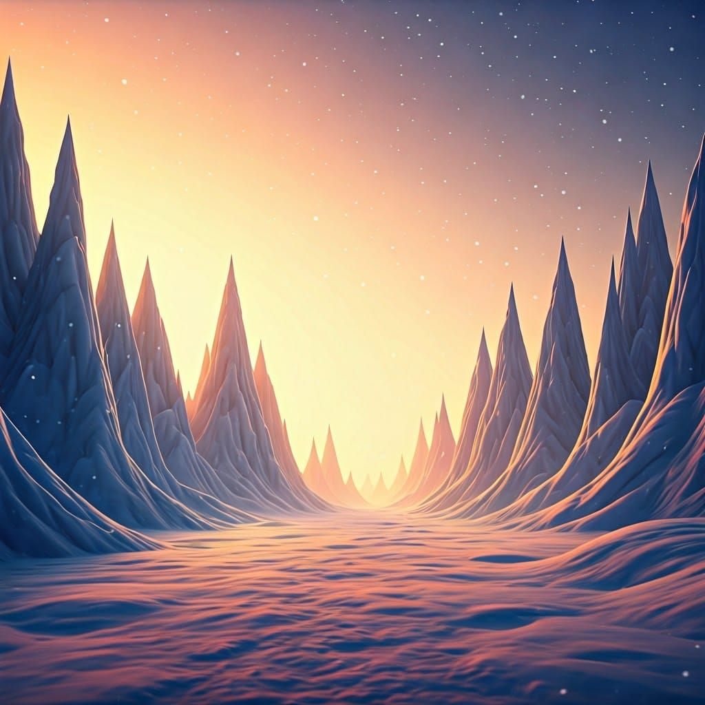 Vibrant Winter Landscape in 3D Rendering