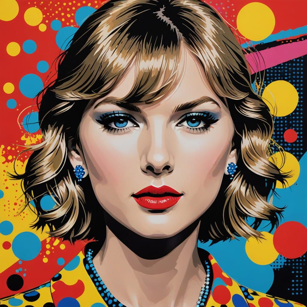 Taylor Swift in Pop Art Style