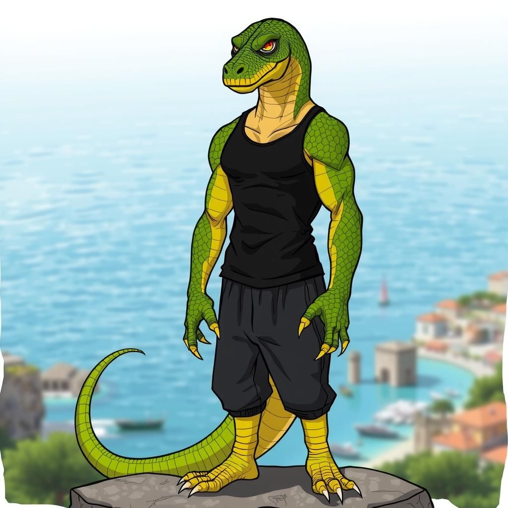 Anthromorphic snake-komodo-dragon-man