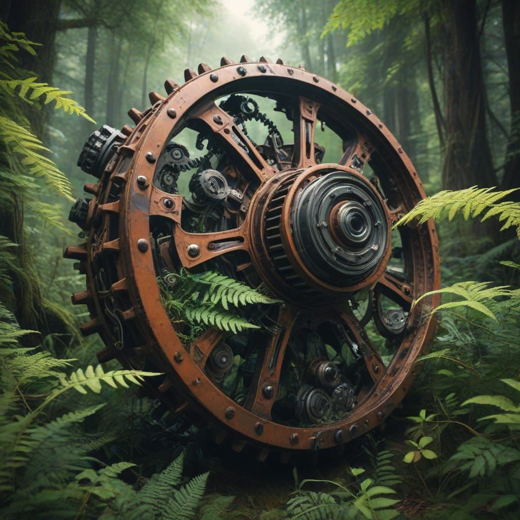 Mystical Machines: Nature's Harmony with Industrial Art