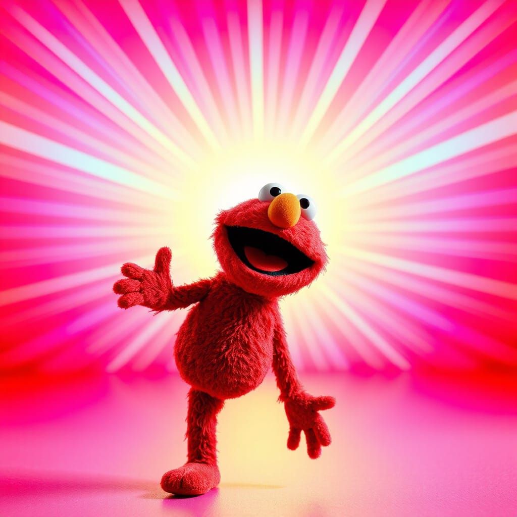 Elmo in Vibrant Concept Art 3D Digital Environment