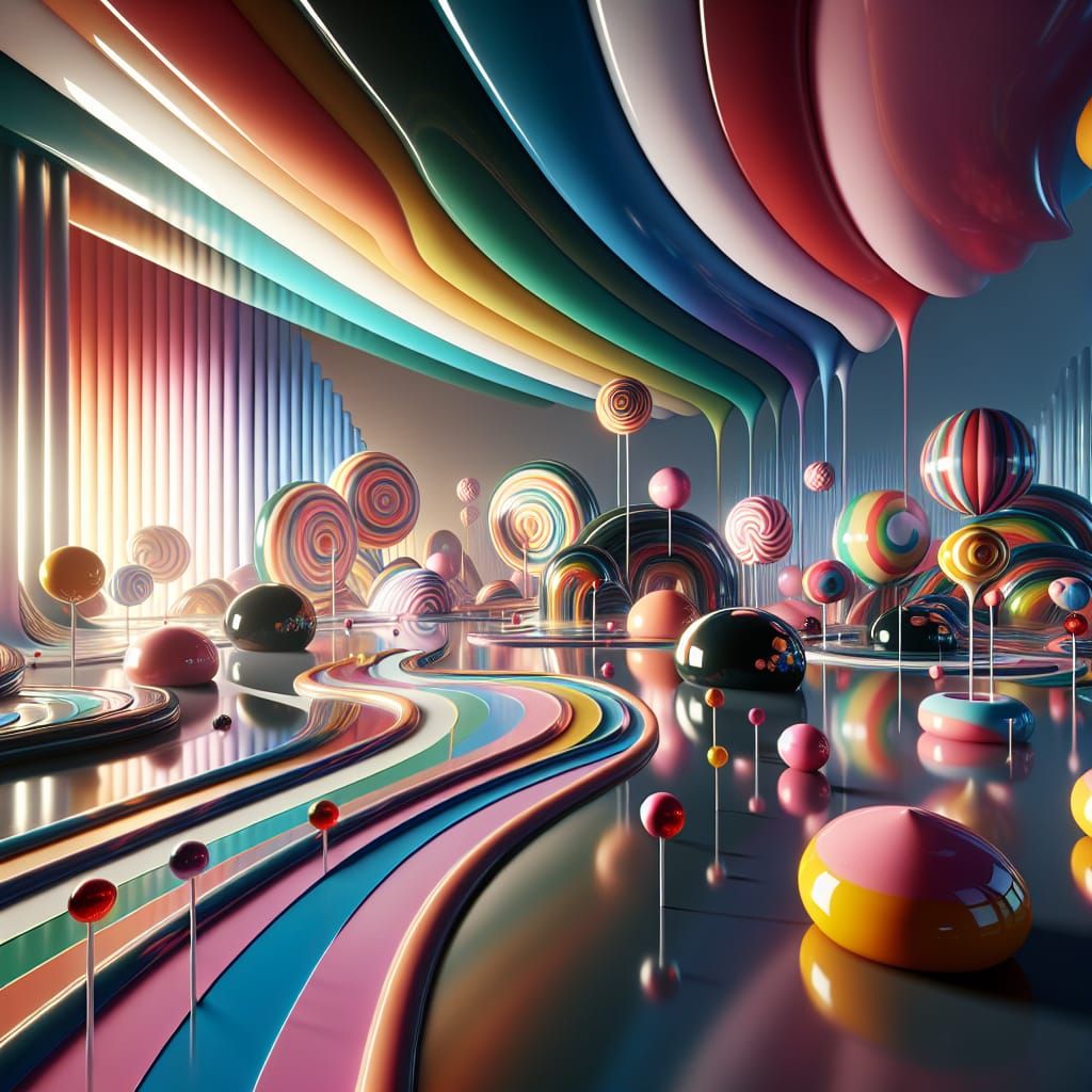 Surreal Candy World of Desire in Minimalist Style