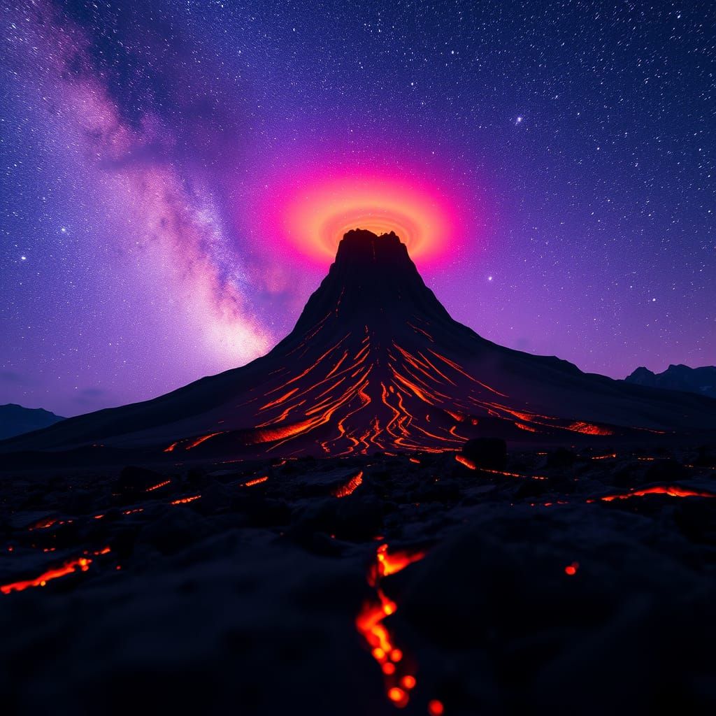 A halo above an erupting volcano