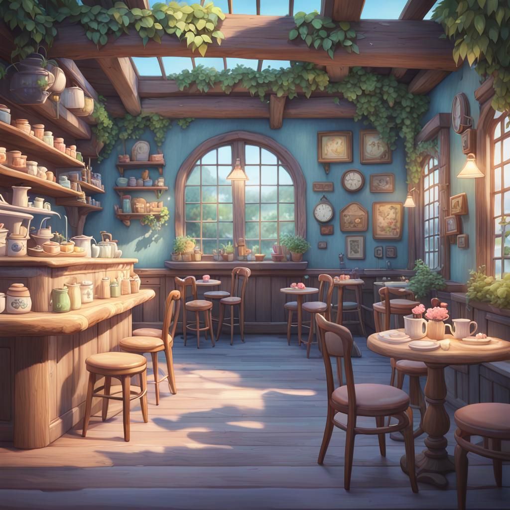 Cute Cafe in Whimsical Cottagecore Style