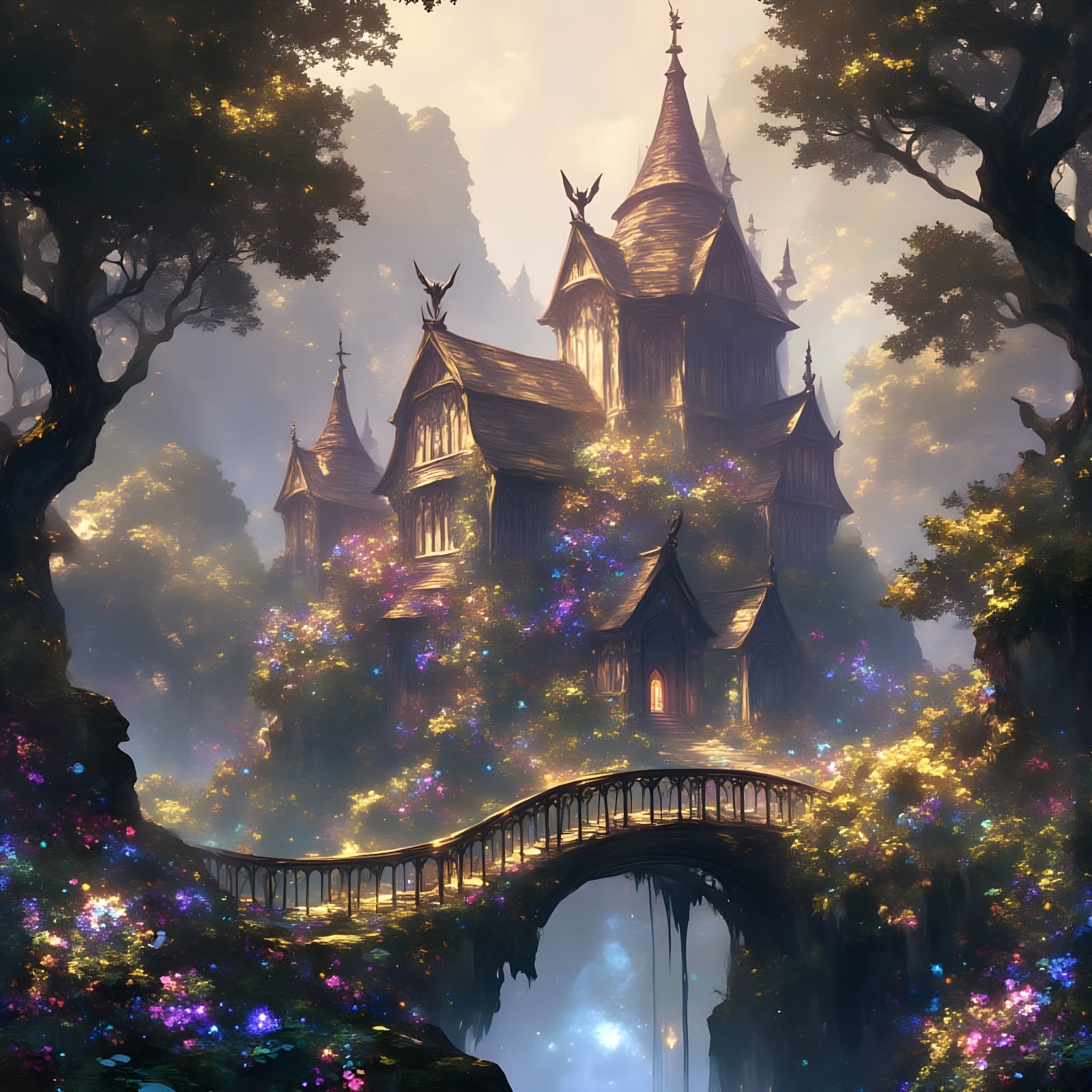 Medieval Castle Masterpiece in a Dense Forest