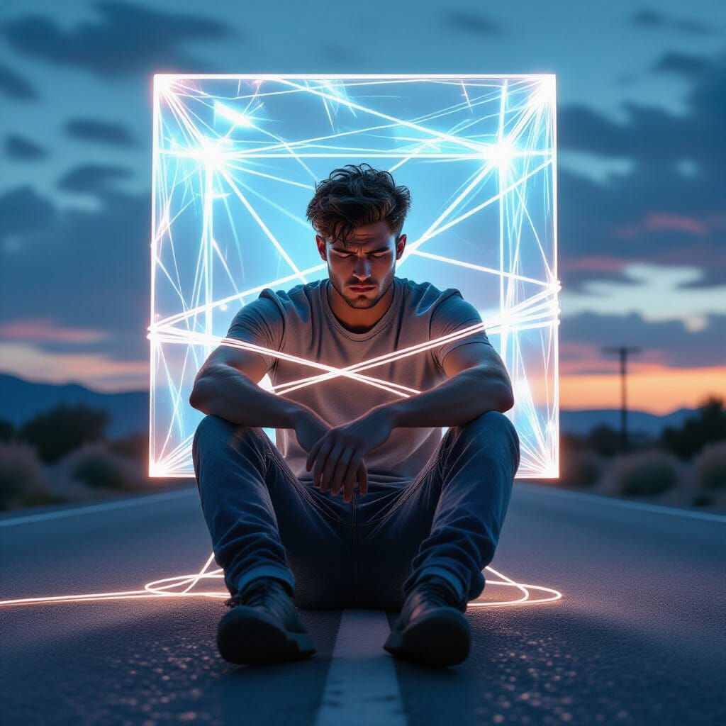 Burdened Youth: A Dystopian Vision in Ash Thorpe Style