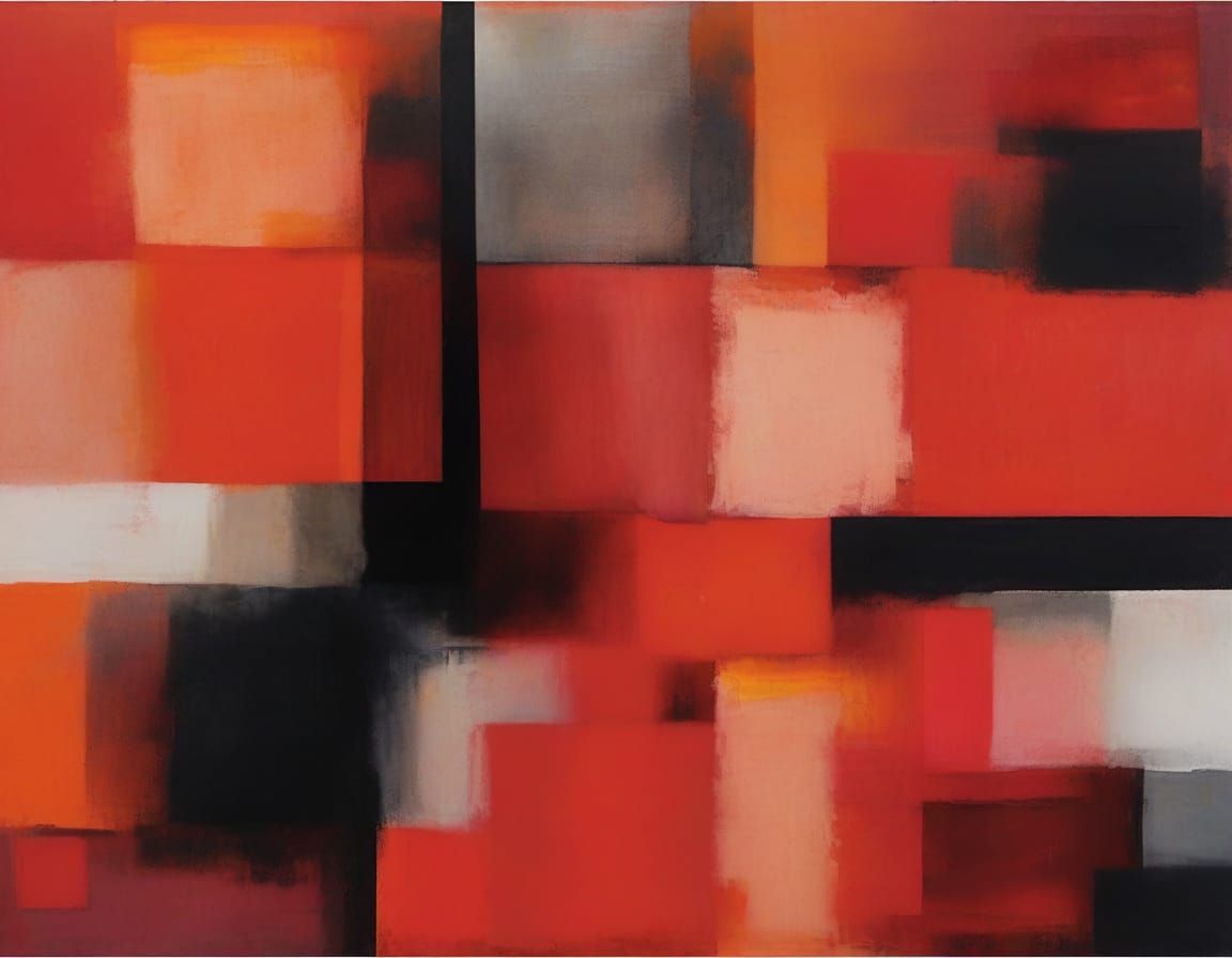 Abstract Composition in Rothko Style with Overlapping Colors