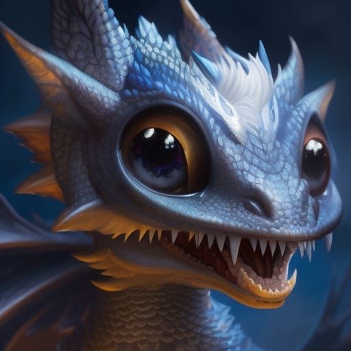 Adorable Chibi Dragon Portrait in Anime Style