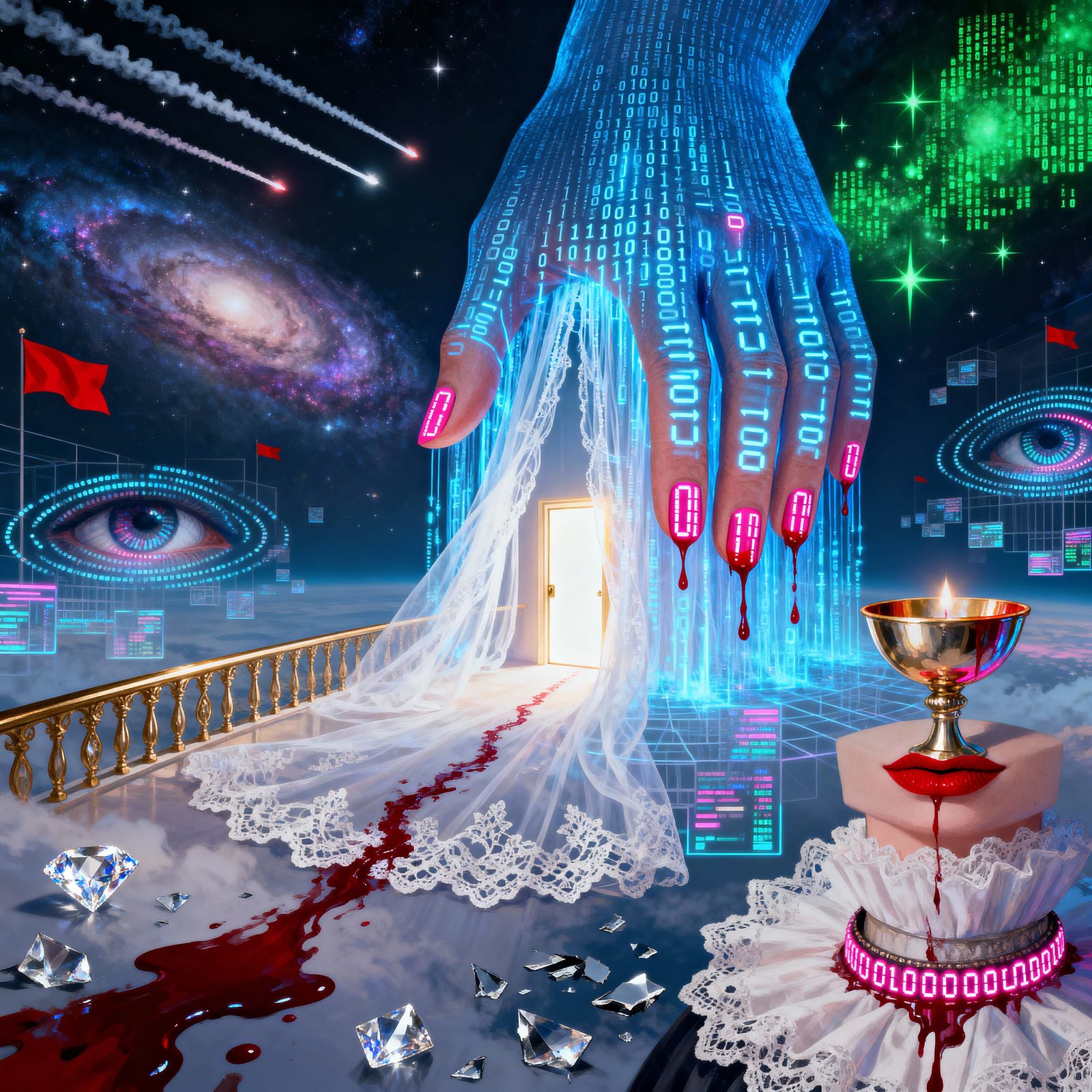 Cyber Celestial Hand Parts Binary Veil