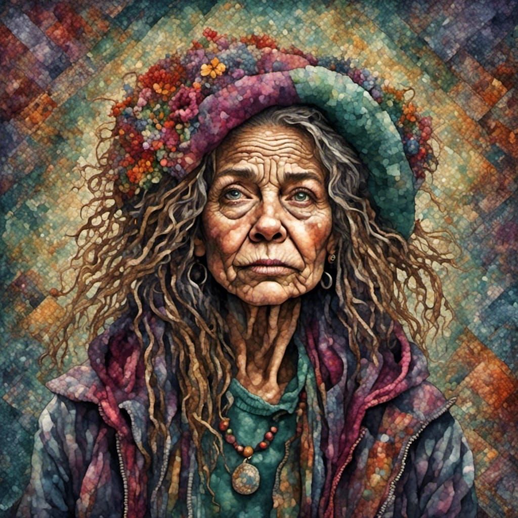 Old Woman in a Shoe, Digital Splash Art