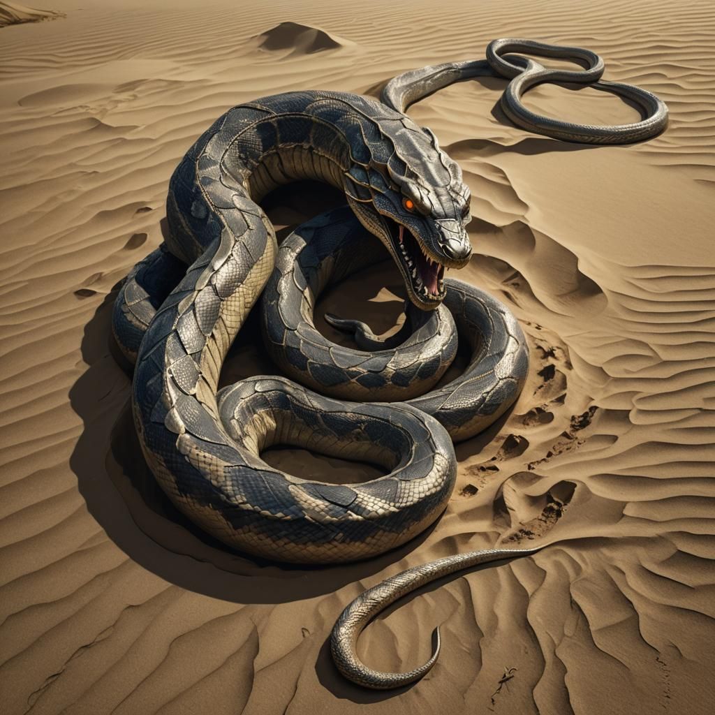 Desert Serpent in Dark Fantasy Style