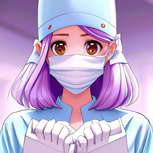 Cute Surgical Nurse Illustration in Anime Style