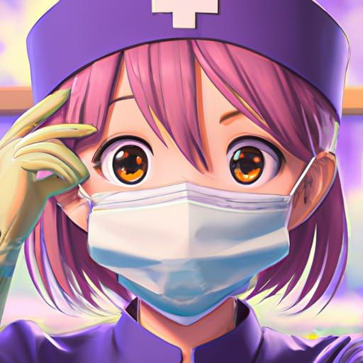 Cute Surgical Nurse Illustration in Studio Ghibli Style