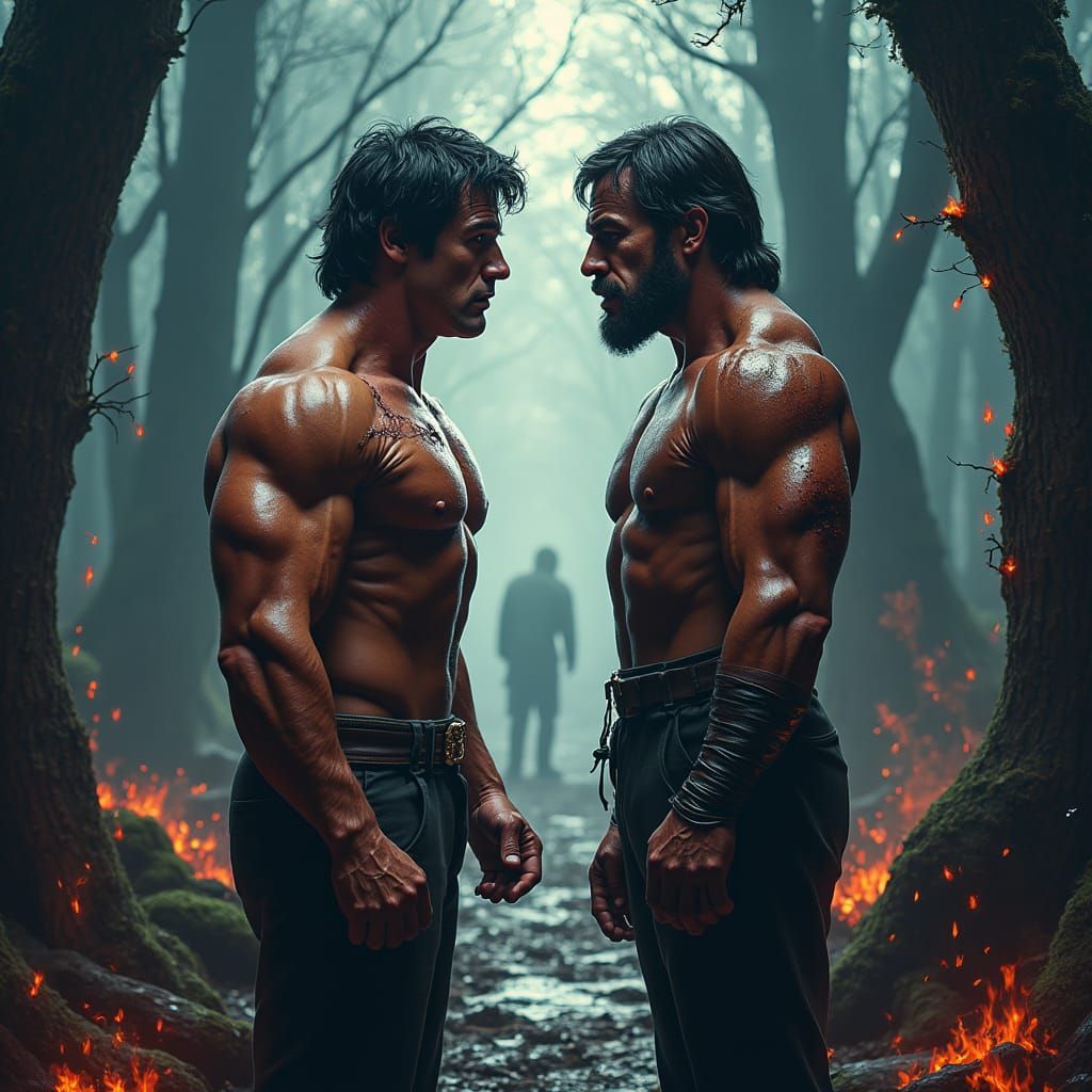 Rocky Balboa vs Rambo: Gritty Matte Painting
