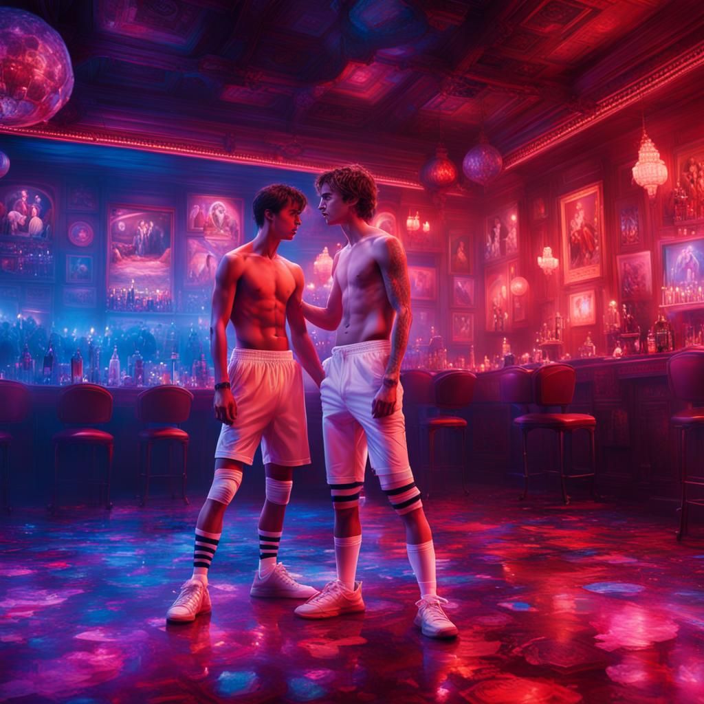 Kinky Embrace in a Gay Club: Digital Matte Painting