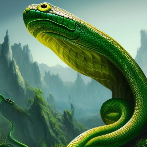 Giant green snake