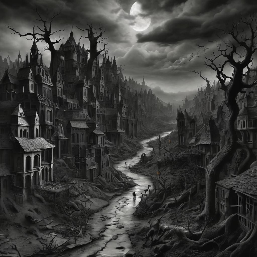 Grimdark Shadow Realm: A Surreal Dreamscape