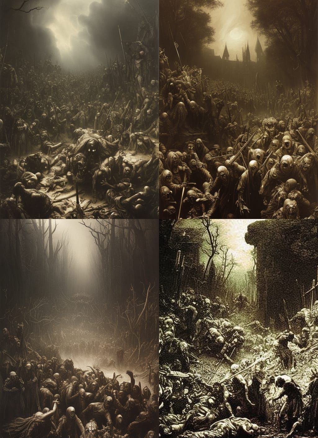 Undead Rise: Copper Engraving in Style of Dürer