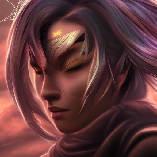 Fantasy Character Portrait in Detailed Matte Painting Style