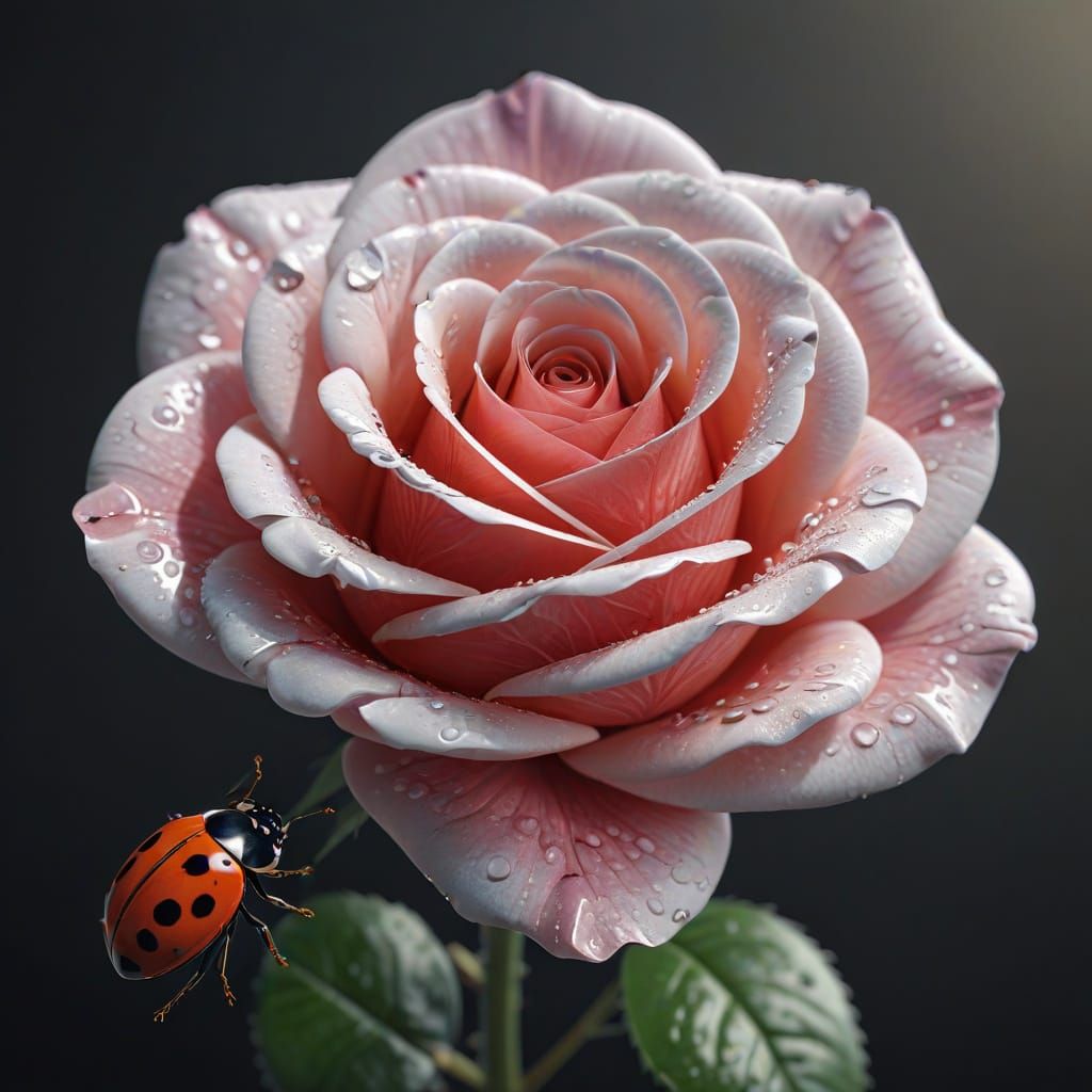 Rose with Ladybug: Hyperdetailed Octane Render