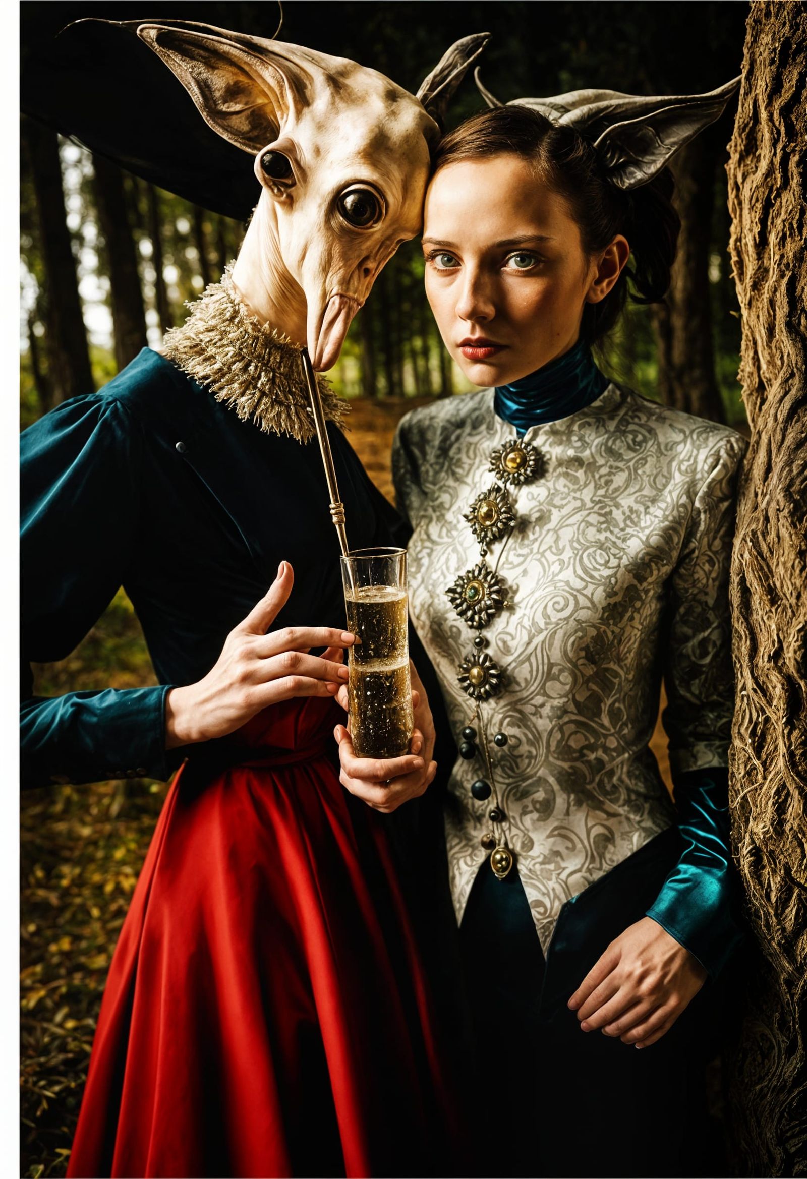 Surreal Restaurant Celebration with Exotic Aliens: Photograp...