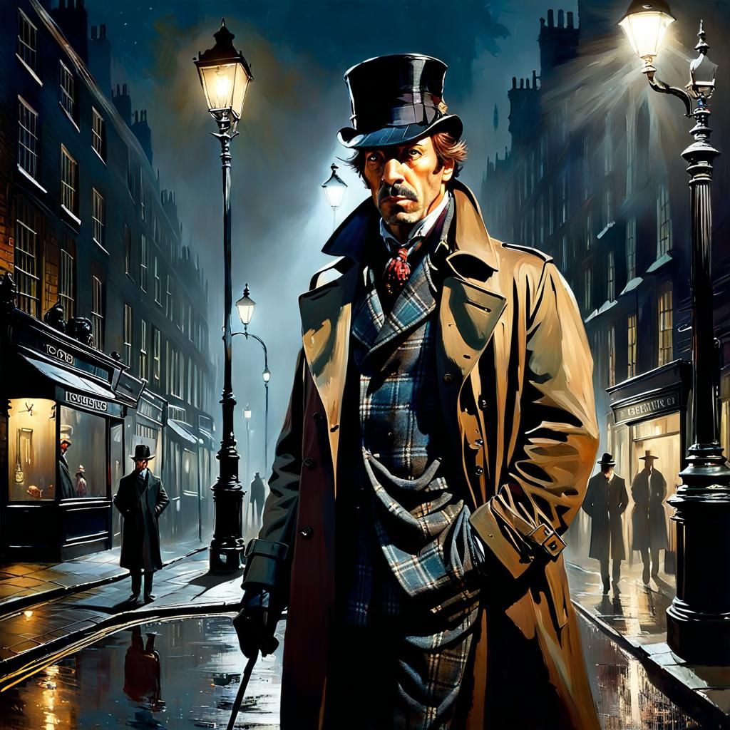 Bloodhound as Sherlock Holmes in London Fog