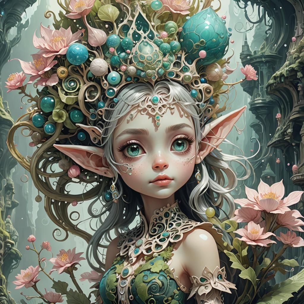 Adorable Elf Girl Art Brut Mandelbulb