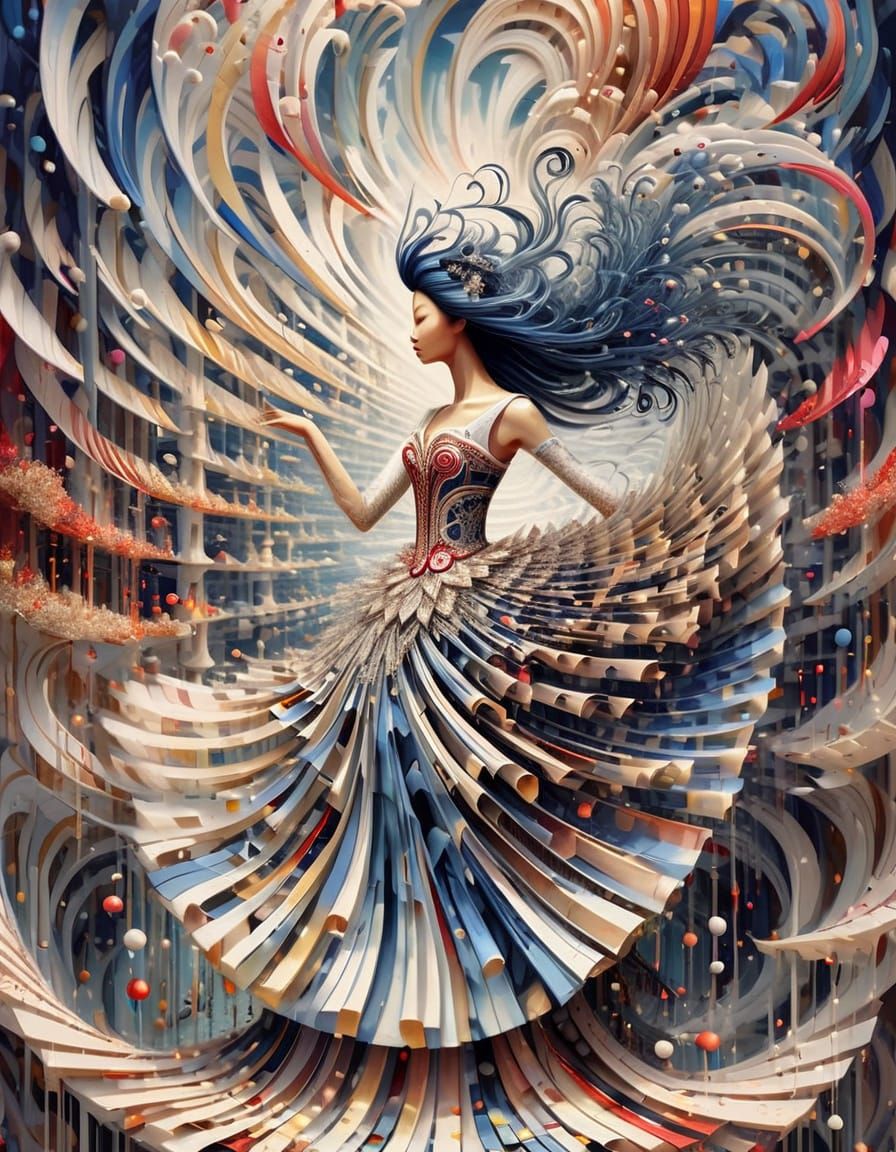 Underwater Princess Otohime in Impressionistic Style