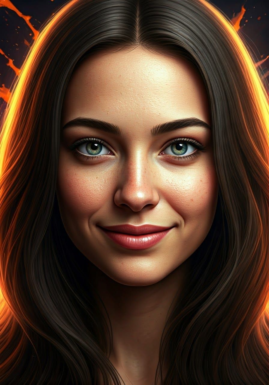 Optimistic Woman Greets New Dawn in Photorealistic Style