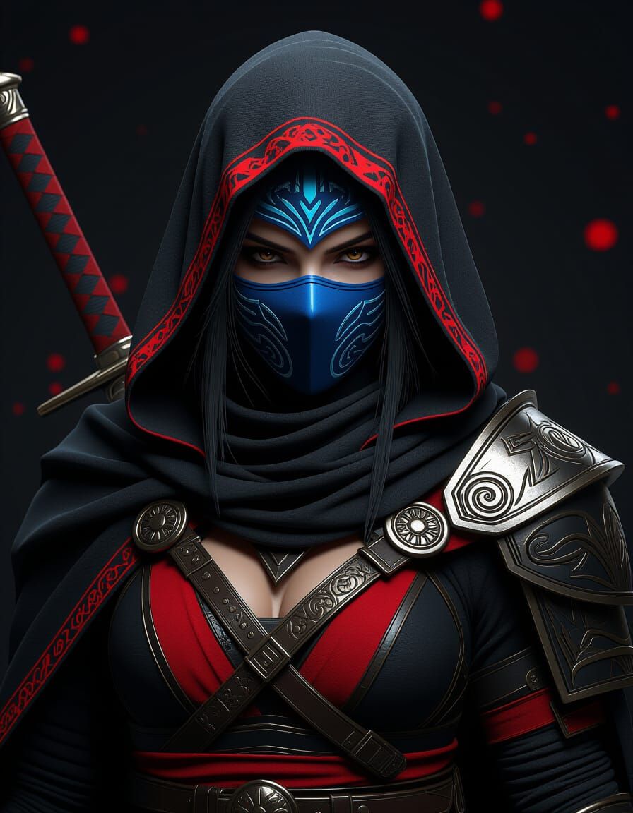 Mysterious Armored Warrior in Shadowy Cinematic Style