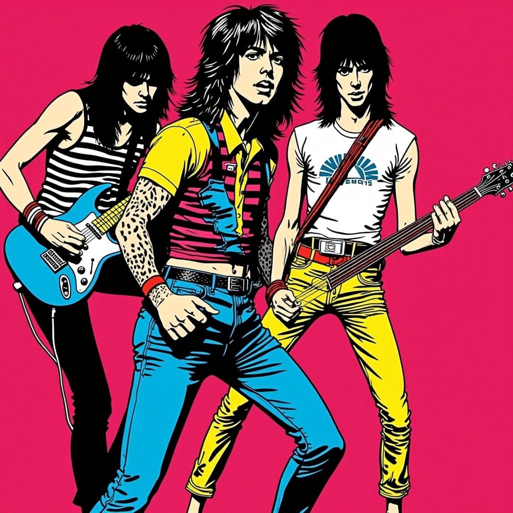 The Ramones as Cartoon Punk Rockers