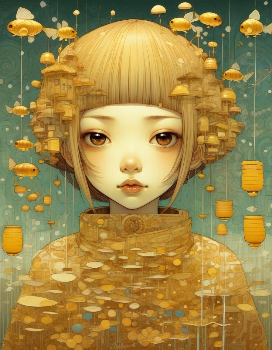 Portrait in Style of Contemporary Japanese Art