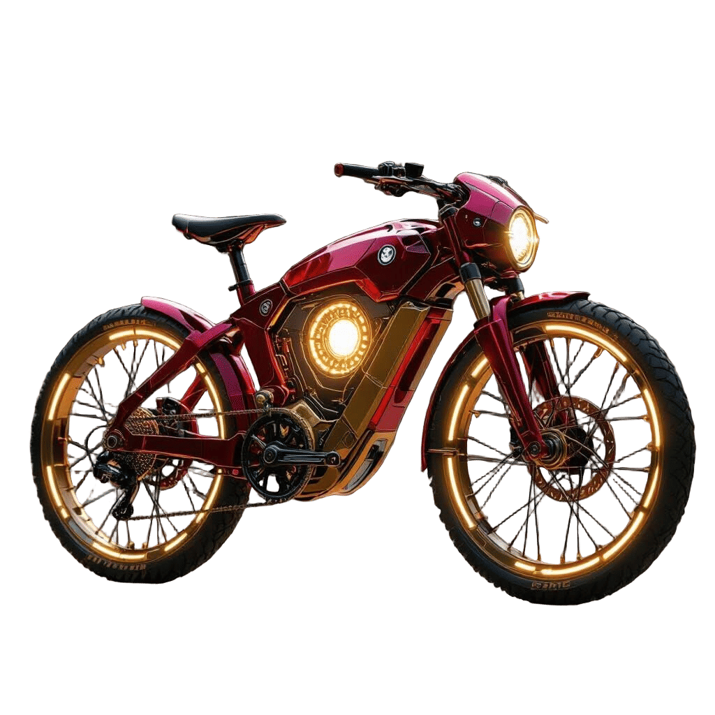 Iron Man Nanotech Bicycle: Sci-Fi Design with Arc Reactor