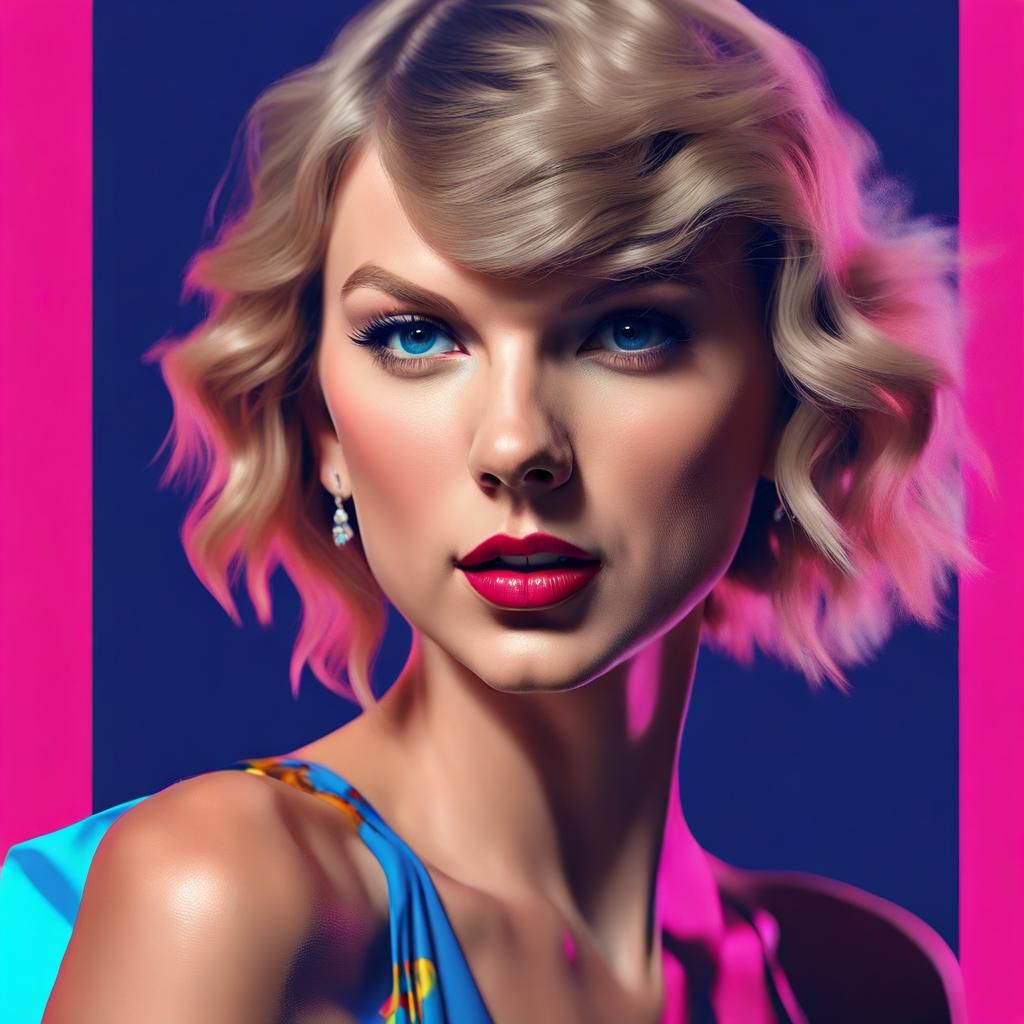Taylor Swift Portrait in Pop Art Style