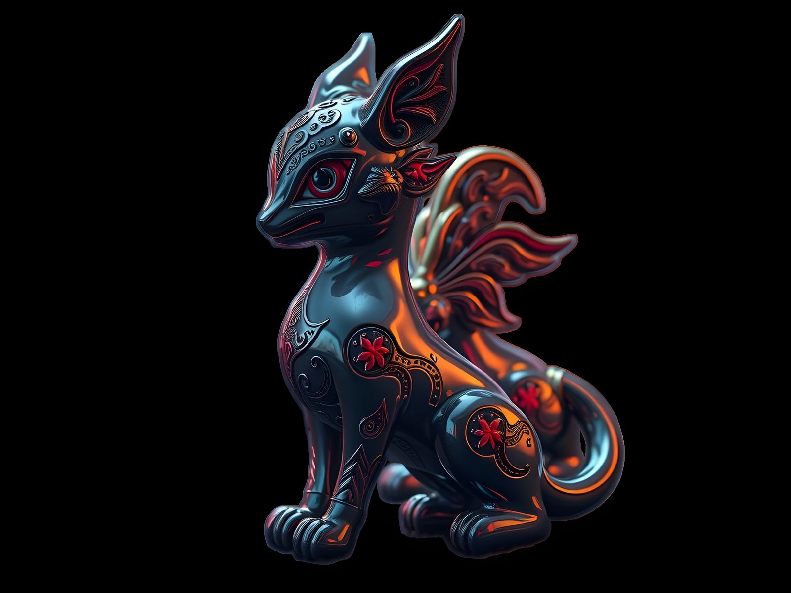 Enameled Glass Figurines in Sci-Fi Style