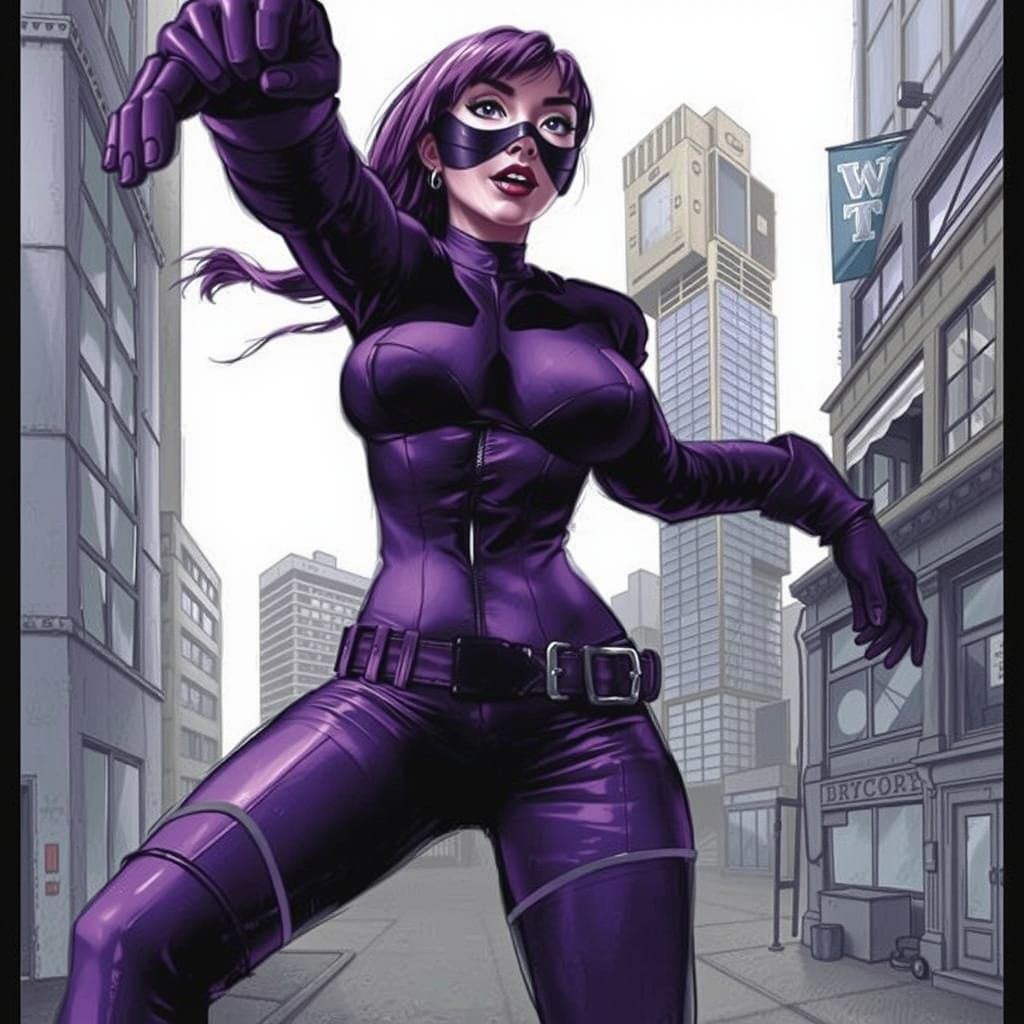 Cyberpunk Burglar in Cityscape Comic Art