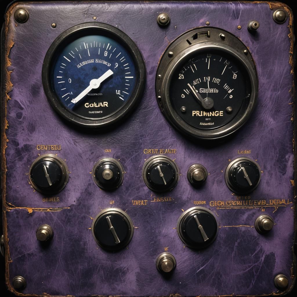 Surreal Amplifier Gauges in Ominous Dashboard