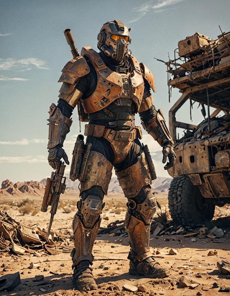 Post-Apocalyptic Scavenger in Wasteland Concept Art