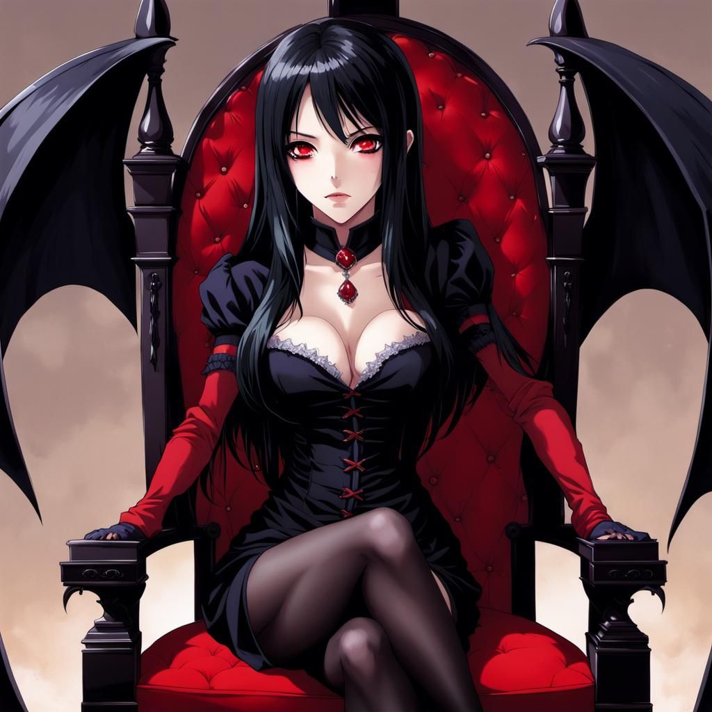 Vampire Woman in Anime Art Style