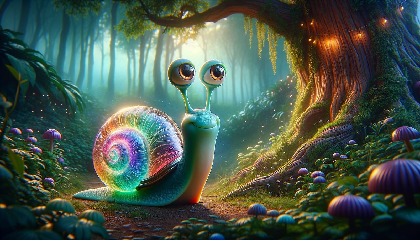Enchanting Snail Character in Fairycore Forest