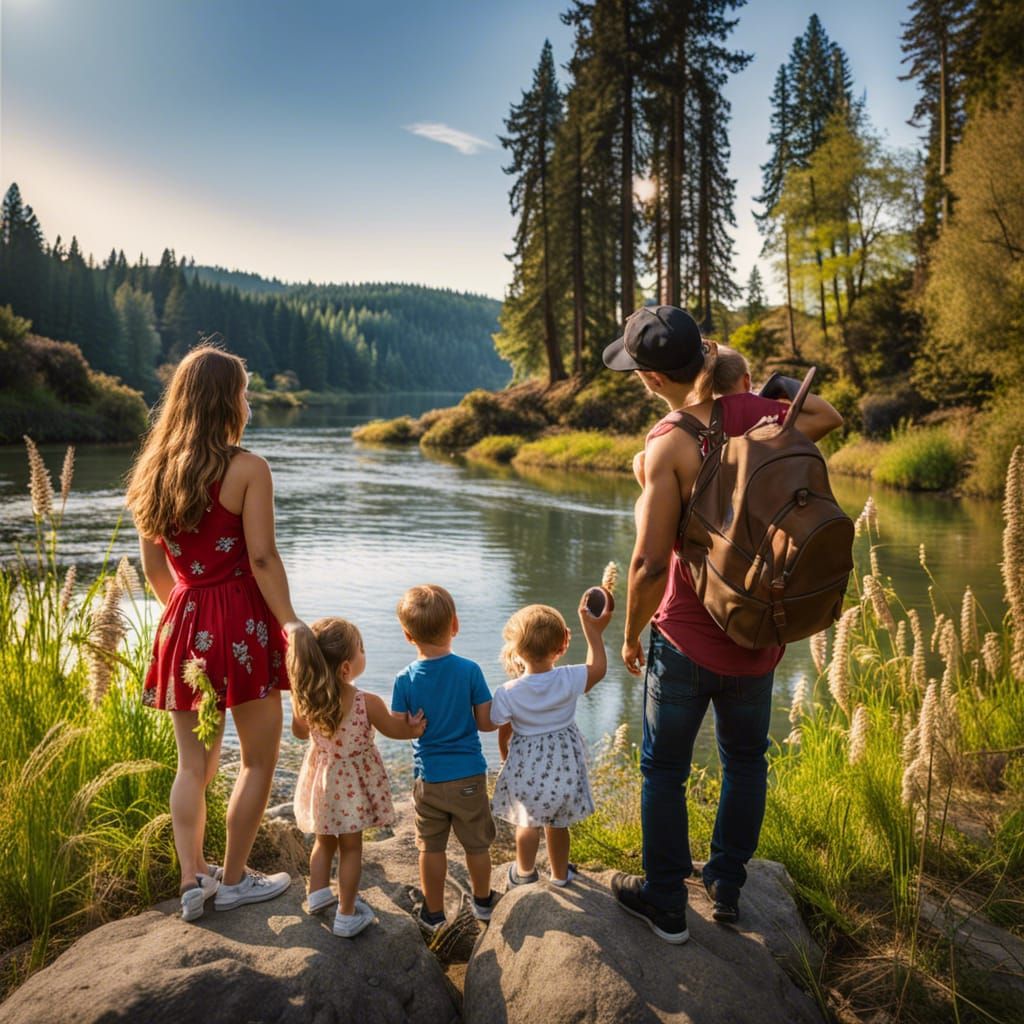 Family Portrait by Russian River, Splash Art Style