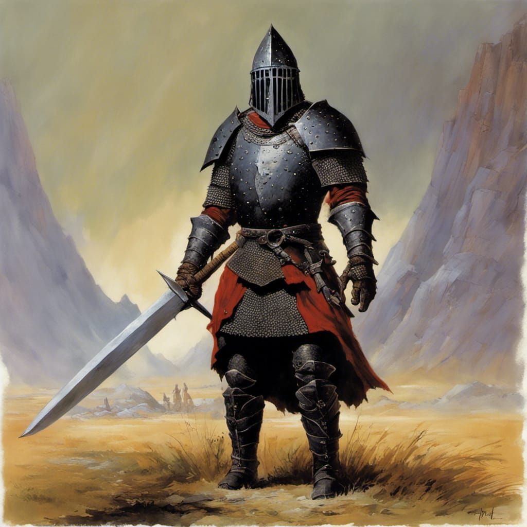 Armored Uruk-hai Warrior in Dark Fantasy Style