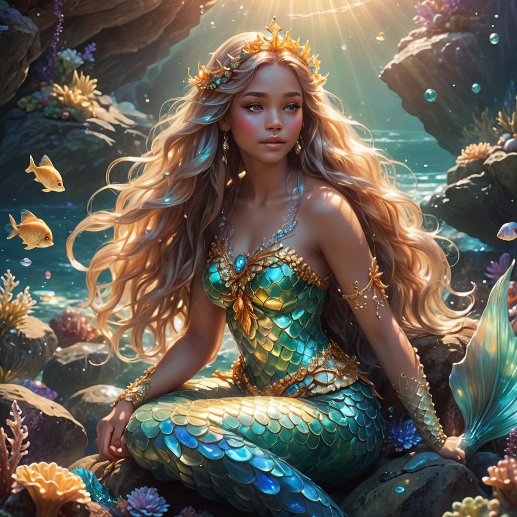 Enchanting Mermaid in Ethereal Fantasy Art