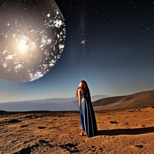 Woman Takes Comets Shower on the Moon