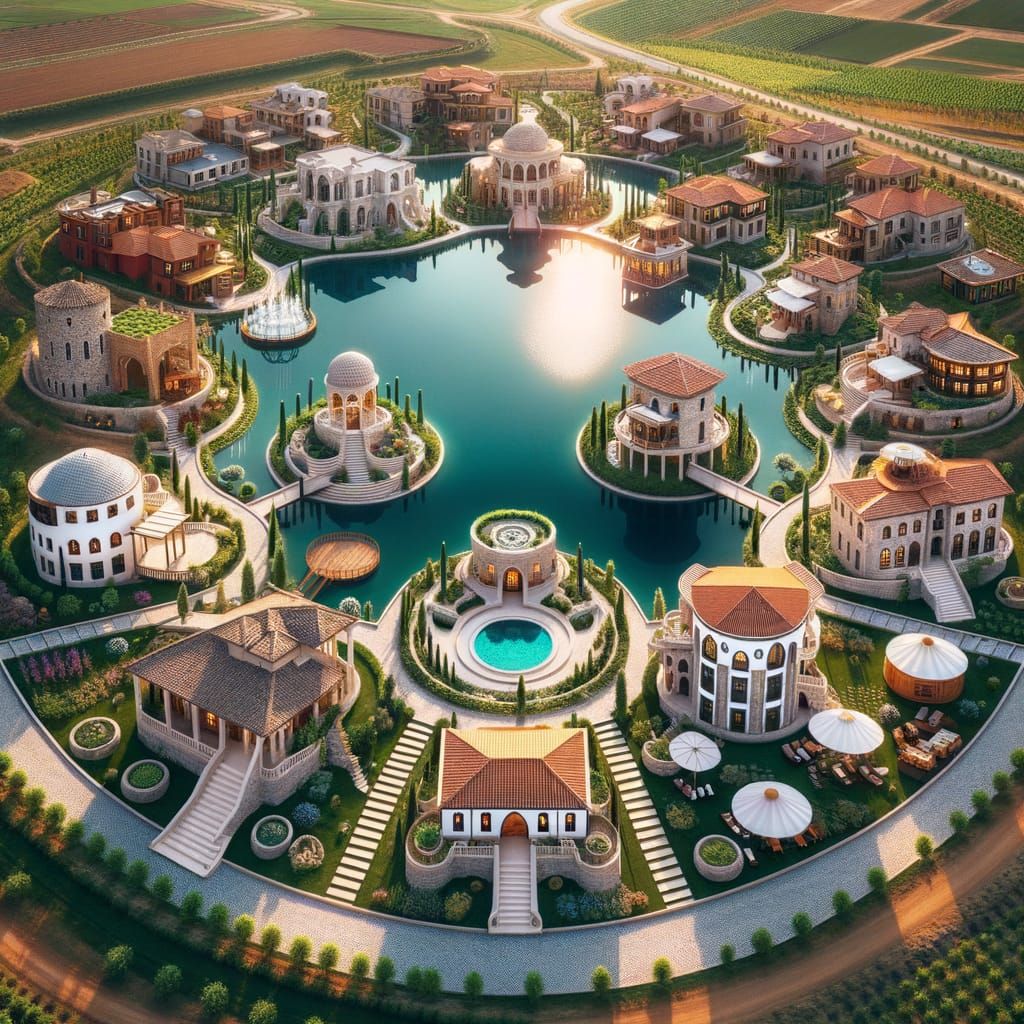 Luxury Resort 'Garden of Times' Aerial View